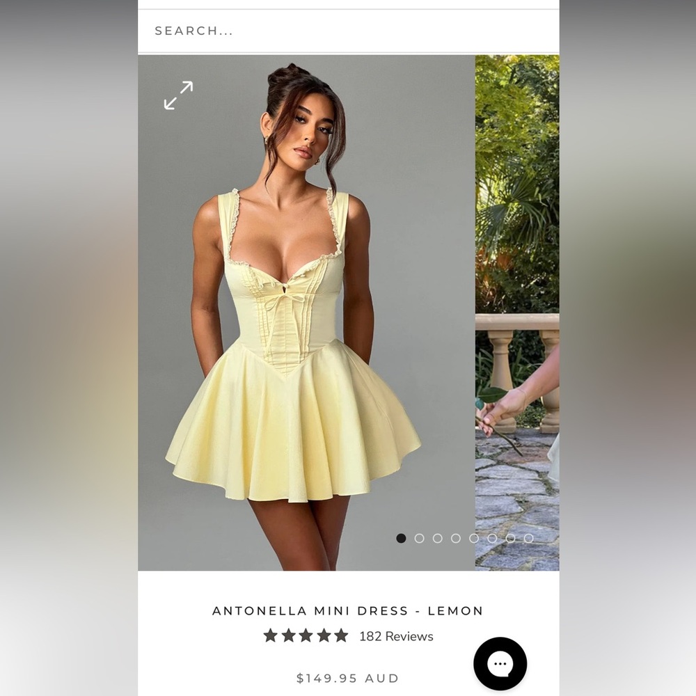 Antonella Mini Dress - Lemon